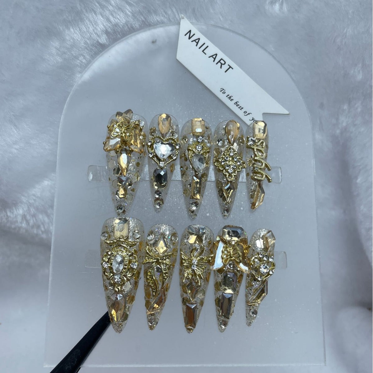 Handmade Wear Nail Luxury Elegant Advanced Heavy Industry Long Manicure