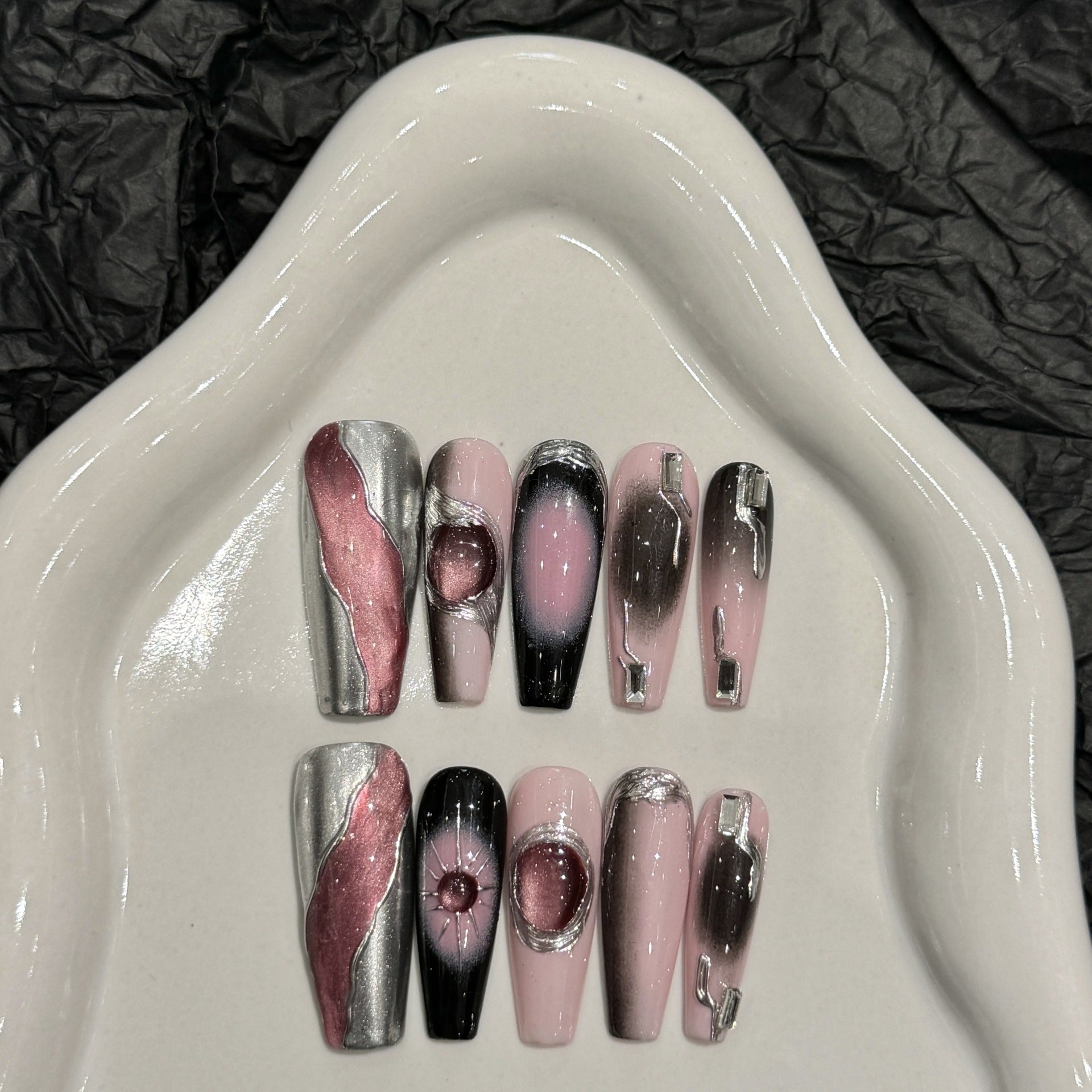Y2g Black Cool Hot Girl Stickers Wear Nail Tip