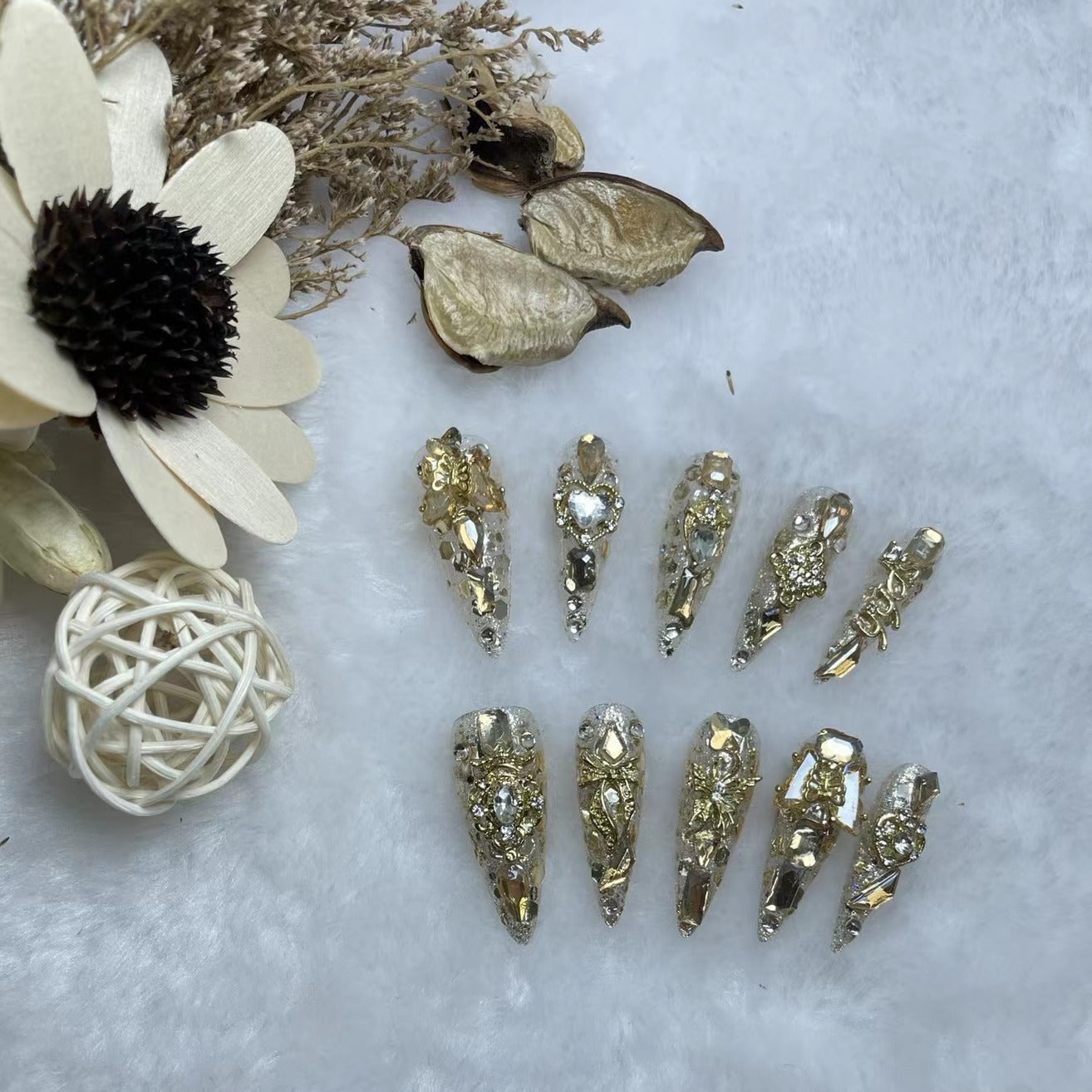 Handmade Wear Nail Luxury Elegant Advanced Heavy Industry Long Manicure