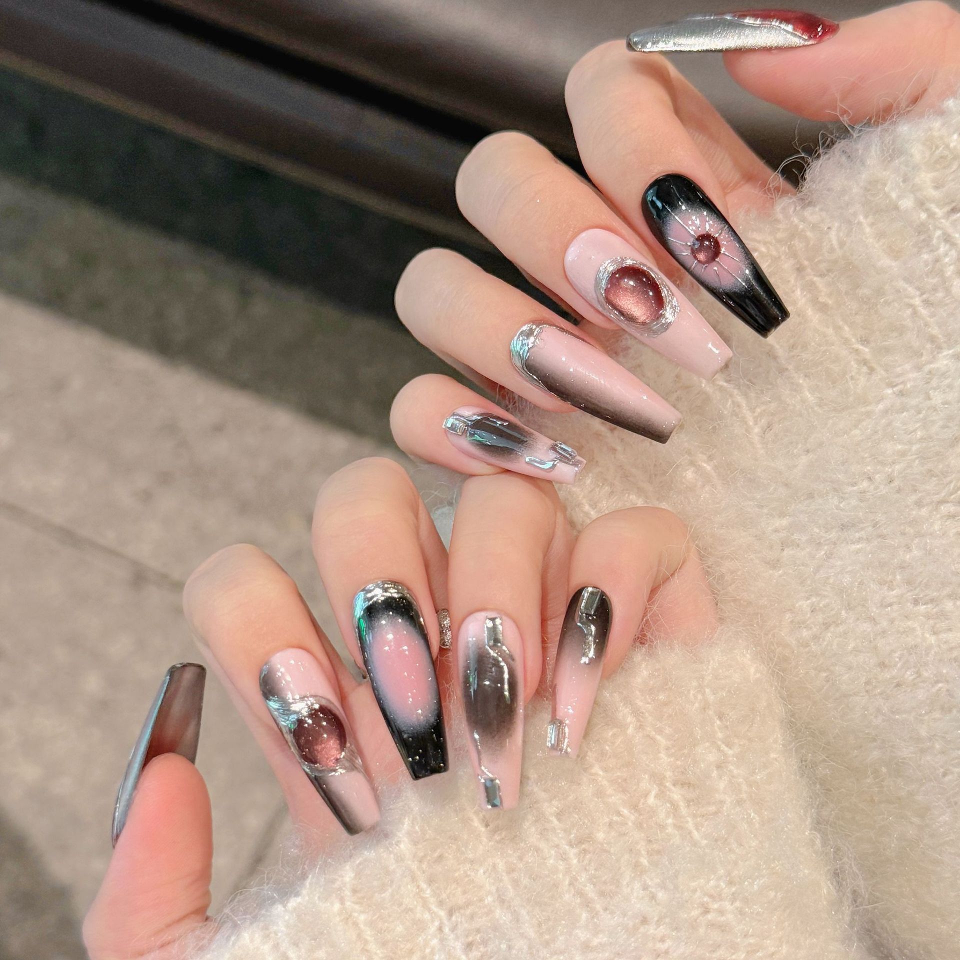 Y2g Black Cool Hot Girl Stickers Wear Nail Tip