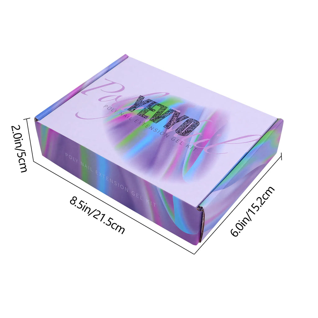 6 PCS Poly Gel Nail Kit With UV Lamp, Nail Brush And Nail Forms Top Base Coat Builder Nails Art Tools