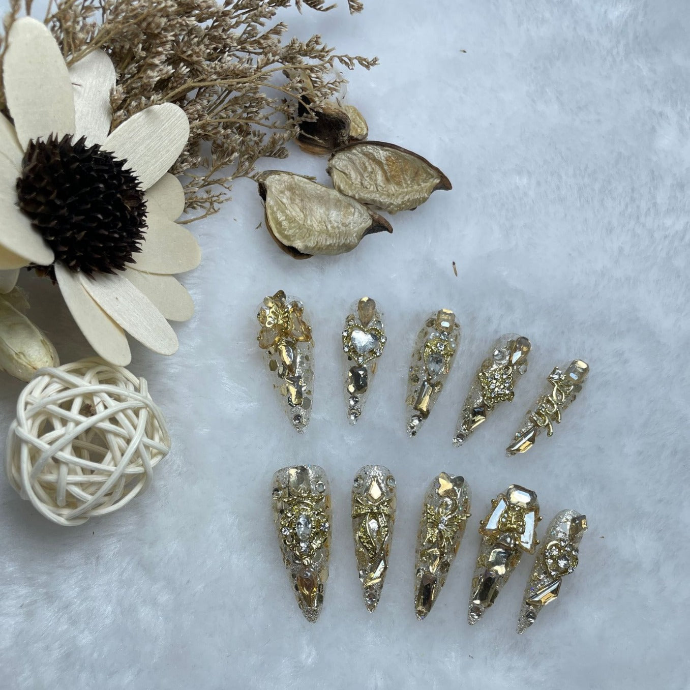 Handmade Wear Nail Luxury Elegant Advanced Heavy Industry Long Manicure