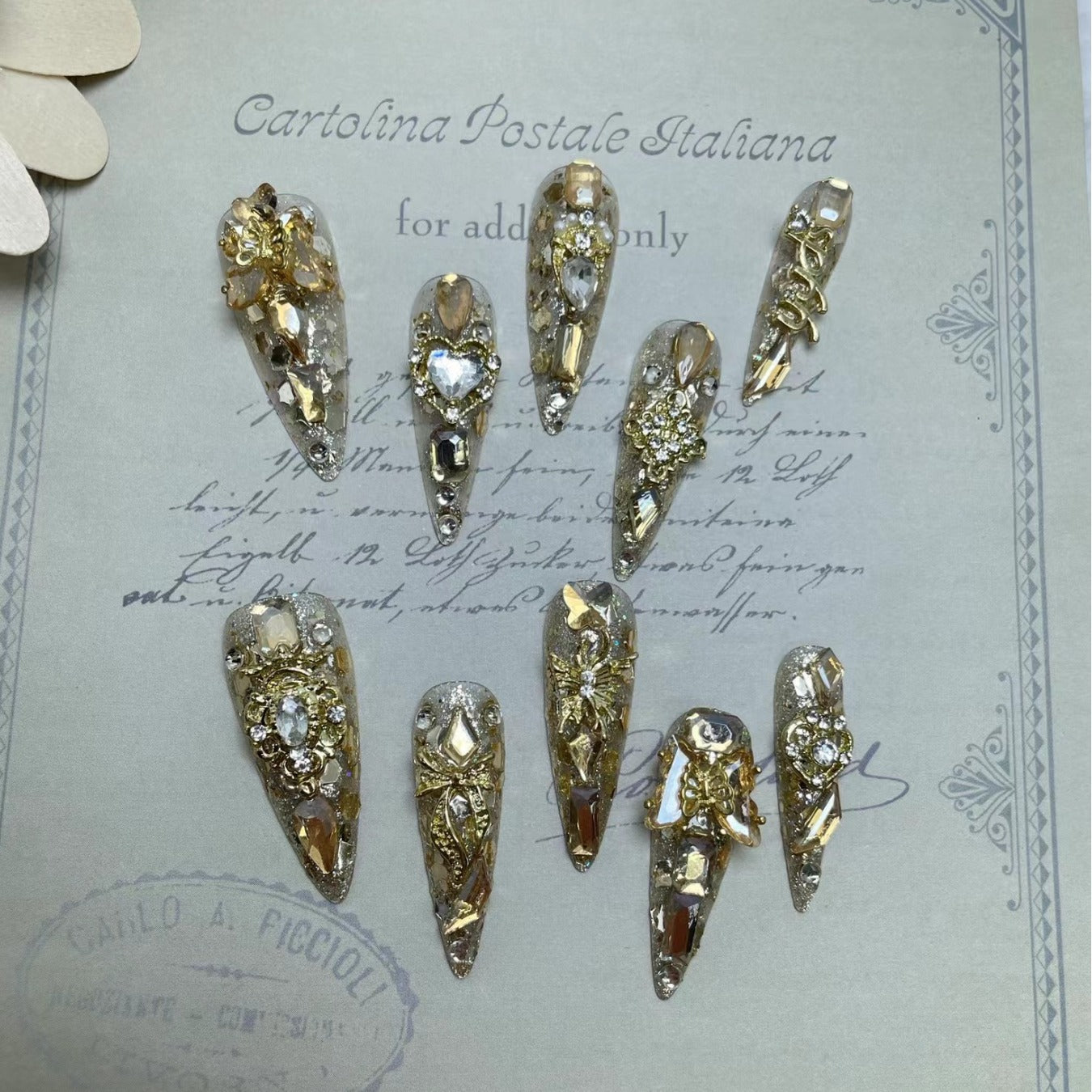 Handmade Wear Nail Luxury Elegant Advanced Heavy Industry Long Manicure